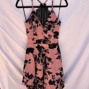Floral open back dress